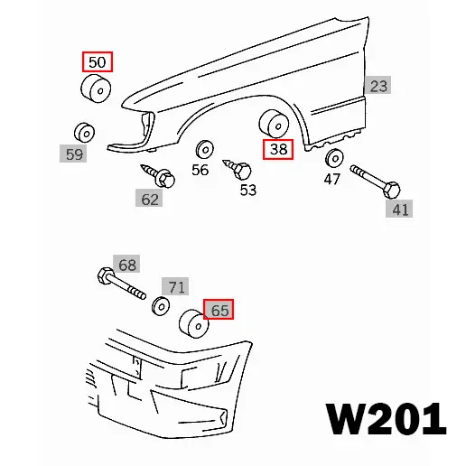 W201 AMG Spacer kit